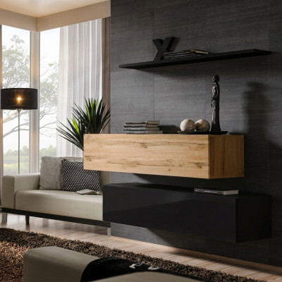 Muebles de salón de lujo, conjunto elegante de pared de 130 cm, juego de 3 piezas, armario de pared.