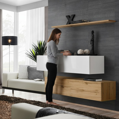 Establecimiento de diseño Braun 2x gabinete de pared conjunto de muebles de madera de lujo muebles de sala de estar