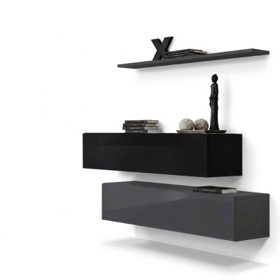 Sala de estar con estante de pared, aparador, paredes interiores, armario de pared, juego completo de 3 piezas. Nuevo.