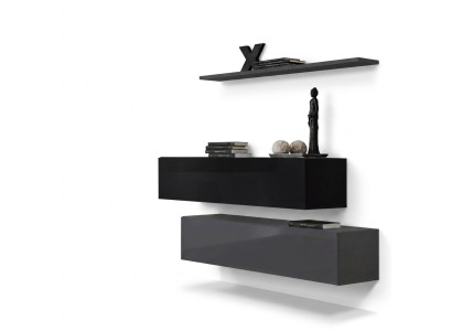 Sala de estar con estante de pared, aparador, paredes interiores, armario de pared, juego completo de 3 piezas. Nuevo.