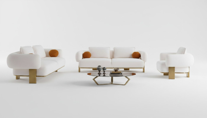 Juego de sofás 2x tres plazas Cojines de asiento Conjunto de sofá de 3 piezas Sofá de diseño nuevo Sala de estar