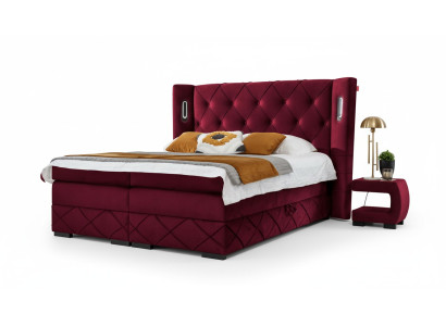Diseño de dormitorio conjunto de 6 piezas Cama completa Mesita de noche Madera Moderna Cama tapizada