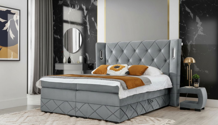 Juego de dormitorio cama 2x mesita de noche Moderno Completo Muebles de lujo Madera Mobiliario