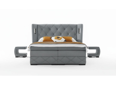 Juego de dormitorio cama 2x mesita de noche Moderno Completo Muebles de lujo Madera Mobiliario