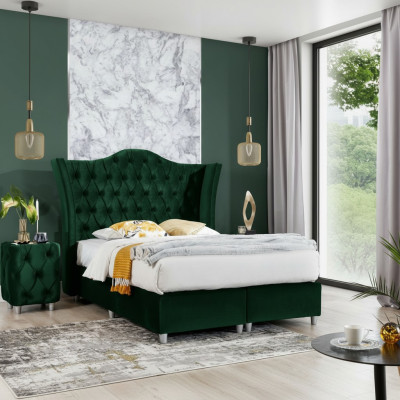 Dormitorio Cama Mesitas de noche Conjunto completo Diseño Mobiliario de lujo