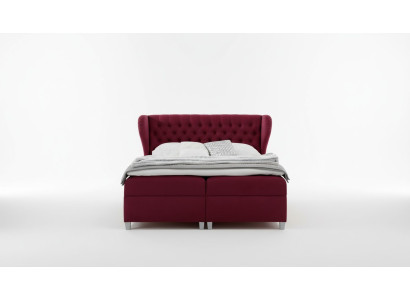 Cama de lujo con somier doble Cama de madera Muebles Cama tapizada Diseño moderno