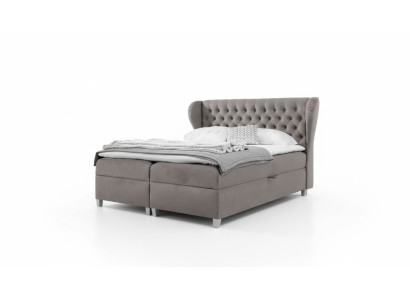 Cama Chesterfield Boxspring de lujo Decoración moderna de dormitorio Cama tapizada