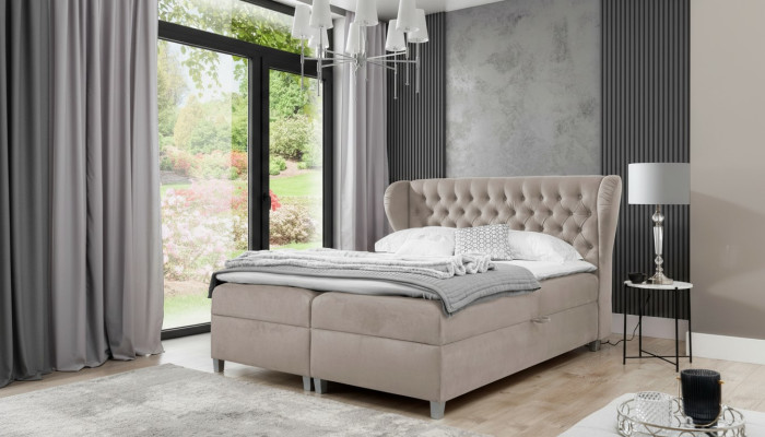 Lujo cama doble Chesterfield dormitorio decoración cama tapizada Muebles modernos