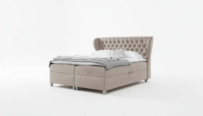 Lujo cama doble Chesterfield dormitorio decoración cama tapizada Muebles modernos