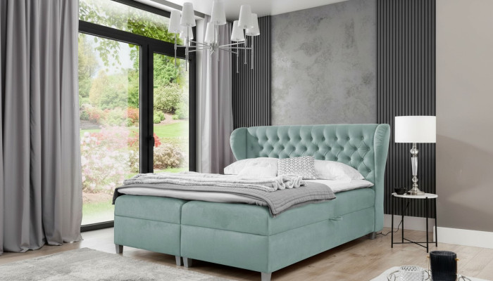 Habitación moderna Cama Chesterfield Muebles tapizados de madera diseño.