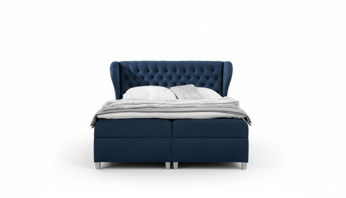 Cama tapizada de lujo tipo boxspring para dormitorio moderno de 160x200 cm de madera.