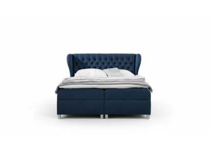 Cama tapizada de lujo tipo boxspring para dormitorio moderno de 160x200 cm de madera.