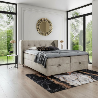Dormitorio amueblado Cama tapizada Cama de lujo Boxspring Cama doble Muebles de diseño