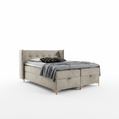 Dormitorio amueblado Cama tapizada Cama de lujo Boxspring Cama doble Muebles de diseño