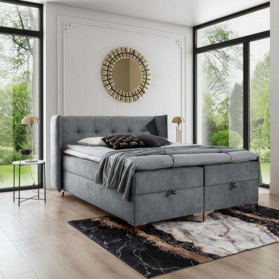 Cama Boxspring 160x200cm Muebles tapizados Cama de lujo Dormitorio Estilo moderno