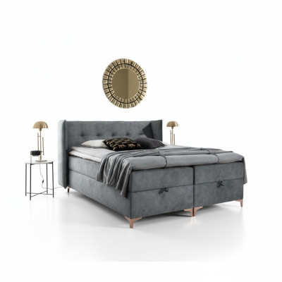 Cama Boxspring 160x200cm Muebles tapizados Cama de lujo Dormitorio Estilo moderno