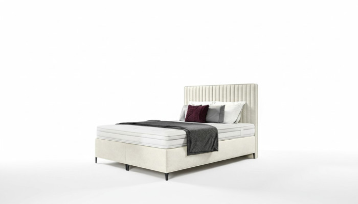 Cama doble de diseño de lujo para dormitorio tapizada de 160x200cm en estilo moderno.