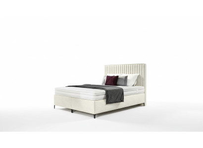 Cama doble de diseño de lujo para dormitorio tapizada de 160x200cm en estilo moderno.