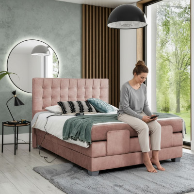 Cama 160x200cm Dormitorio Cama tapizada Textil Moderno Muebles Nuevos