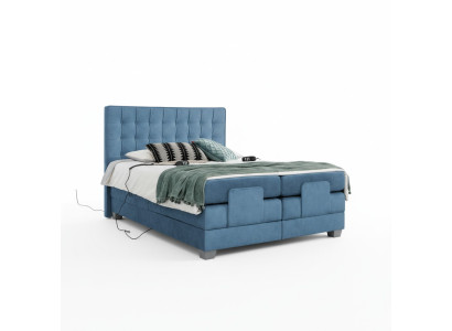 Azul Cama Dormitorio Cama Doble Mobiliario Cama tapizada Moderna Mobiliario