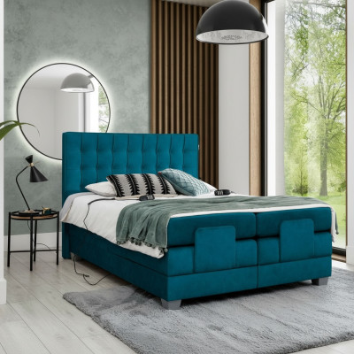 Dormitorio Cama Cama tapizada Moderna Azul Cama doble Diseño Textil Lujo