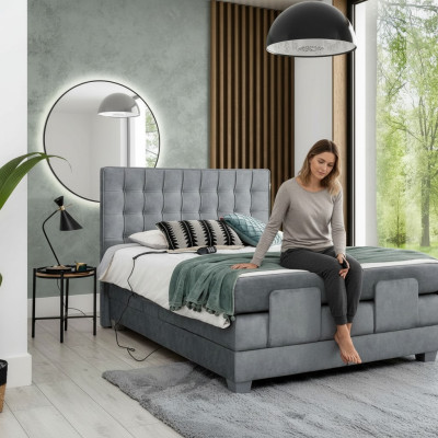 Cama moderna gris cama doble 160x200cm diseño de dormitorio moderno mobiliario moderno.