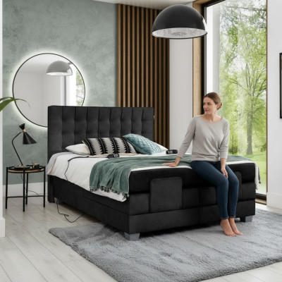 Cama con somier tapizado Muebles tapizados Cama de lujo Dormitorio Diseño moderno Nuevo