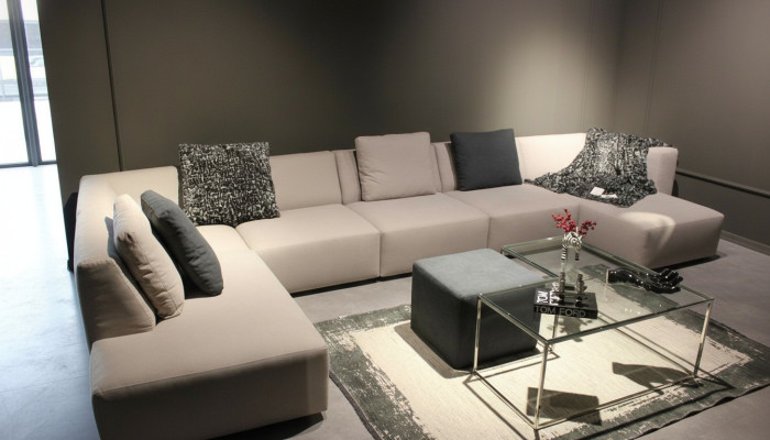 Sofá en forma de U Moderno Sofá de esquina con mesa de centro Sofá tapizado Muebles de salón