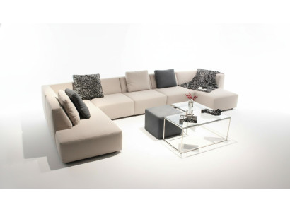 Sofá en forma de U Moderno Sofá de esquina con mesa de centro Sofá tapizado Muebles de salón