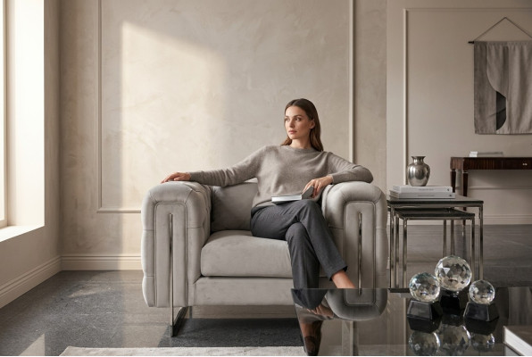 Sillón moderno sala de estar Chesterfield muebles tapizado decoración textil