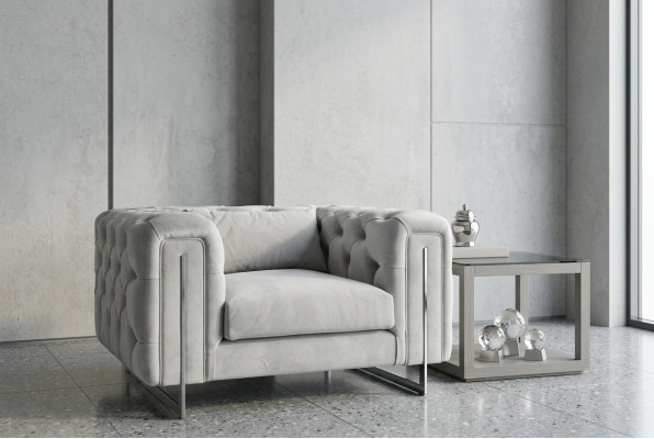 Sillón moderno sala de estar Chesterfield muebles tapizado decoración textil