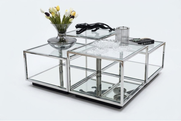 Mesa de centro de vidrio moderna para el salón, muebles de diseño nuevos decoración