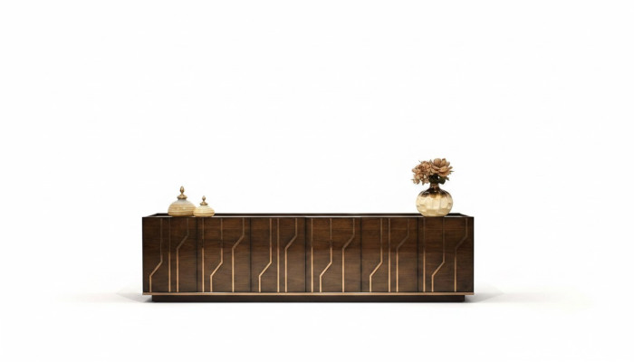 Muebles de sala de estar, aparador de lujo, diseño moderno, cómoda de madera, decoración.