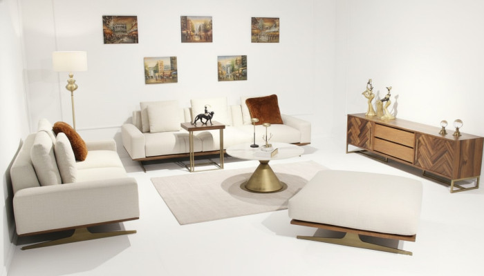 Conjunto de sala 6 piezas completo diseño moderno juego de sofás de tres plazas mesa de centro