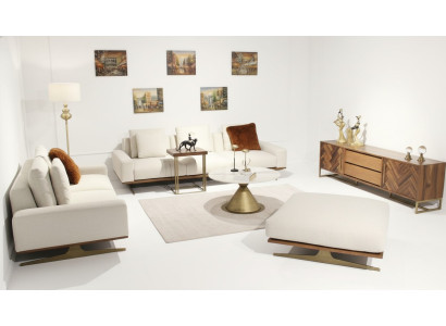 Conjunto de sala 6 piezas completo diseño moderno juego de sofás de tres plazas mesa de centro