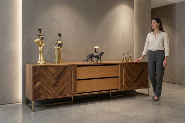 Soporte de TV Braun RTV Sideboard Muebles de salón Moderno Lujo Nuevo