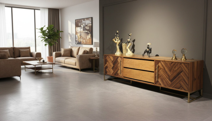 Soporte de TV Braun RTV Sideboard Muebles de salón Moderno Lujo Nuevo