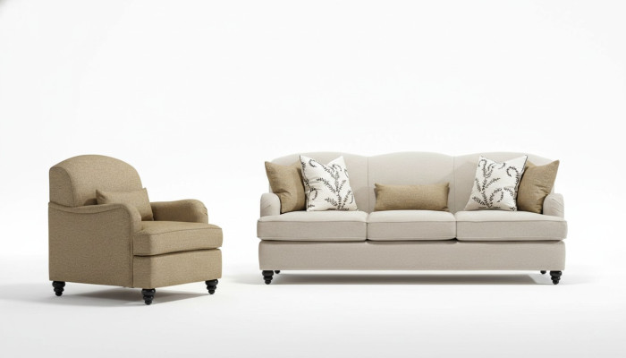 Juego de sofás de 2 piezas, sofá de tres plazas moderno, sillón, conjunto de sofá de diseño para la sala de estar.
