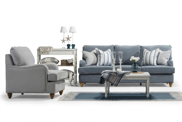 Conjunto de sofás de 2 piezas para la sala de estar. Nuevo sofá de tres plazas de lujo con sillón.