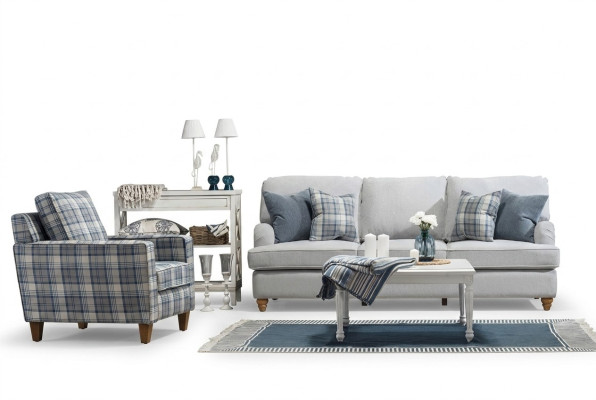 Conjunto de salón de lujo, muebles modernos, sofá de tres plazas, diseño nuevo, sillón.