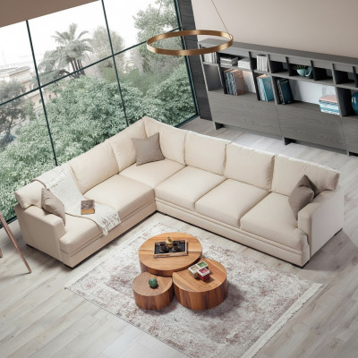 Sofá de esquina de diseño para sala de estar, muebles de lujo, sofá en forma de L, moderno, decoración.