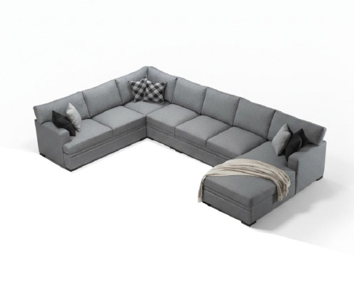 Diseño moderno Muebles Sofá en forma de U Gris Sofá de esquina Sala de estar Nuevo.