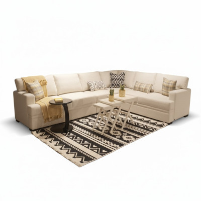 Sofá de esquina en forma de L Sofá moderno Sofá Sala de estar Muebles tapizados de lujo