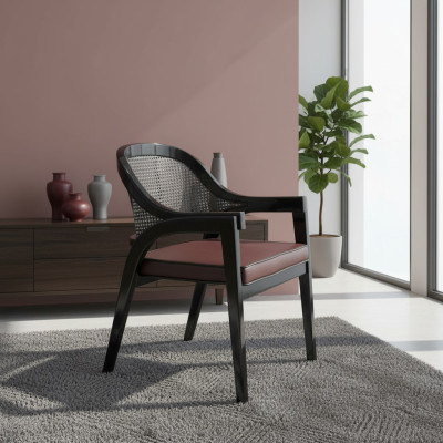 Silla de madera negra diseño comedor silla con reposabrazos mobiliario nuevo