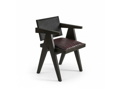 Silla de madera diseño marrón con reposabrazos, mobiliario de comedor, asiento, totalmente nuevo.