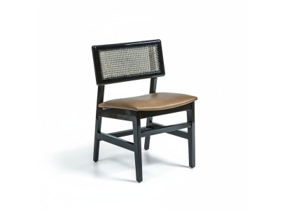 Silla de comedor negra de madera nueva mueble tapizada asiento diseño moderno.