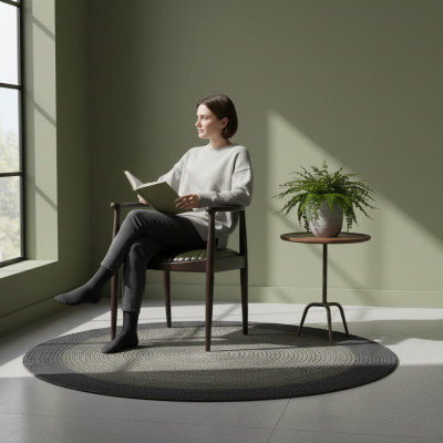 Diseño de silla de comedor con reposabrazos. Nuevo asiento de muebles. Silla de madera negra.
