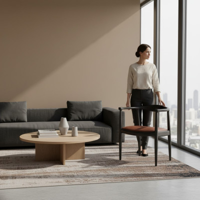 Diseño de muebles Silla con reposabrazos Silla de madera Nueva decoración Asiento acolchado