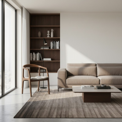 Silla marrón con reposabrazos Diseño moderno de comedor Muebles de diseño de silla de madera