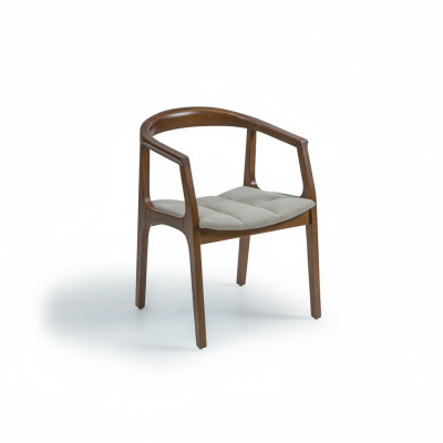 Silla marrón con reposabrazos Diseño moderno de comedor Muebles de diseño de silla de madera